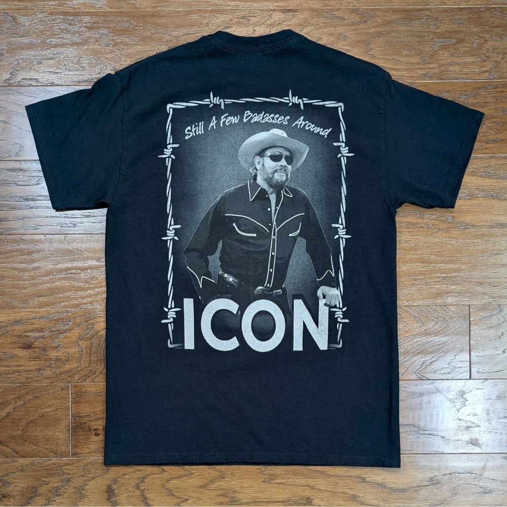 Hank Williams Jr. Icon Graphic T Shirt Mens Medium‎ 19.5x27.5 Band Tee